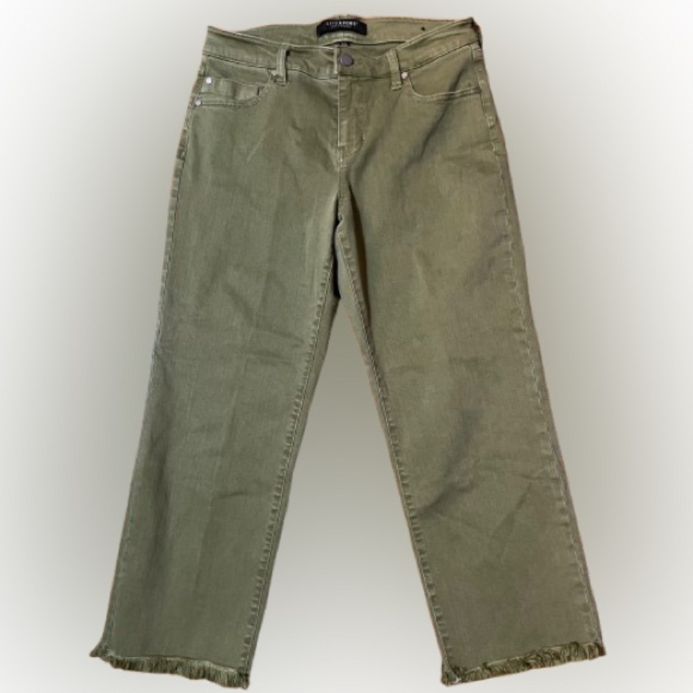 Liverpool Kennedy Crop Eucalyptus Straight Leg Women's Jeans Size 29P